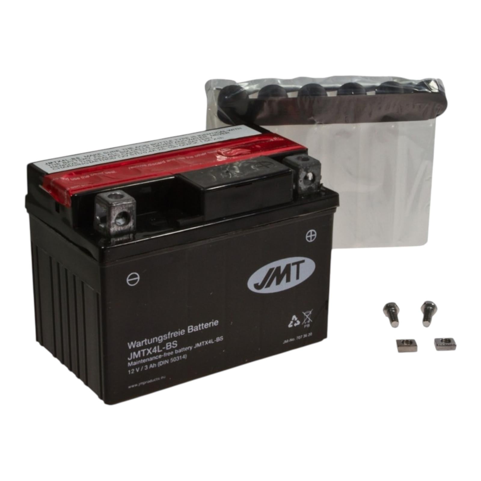 Batteria Moto JMT JMTX4L-BS 12V 3Ah - Senza Manutenzione - Acido Incluso