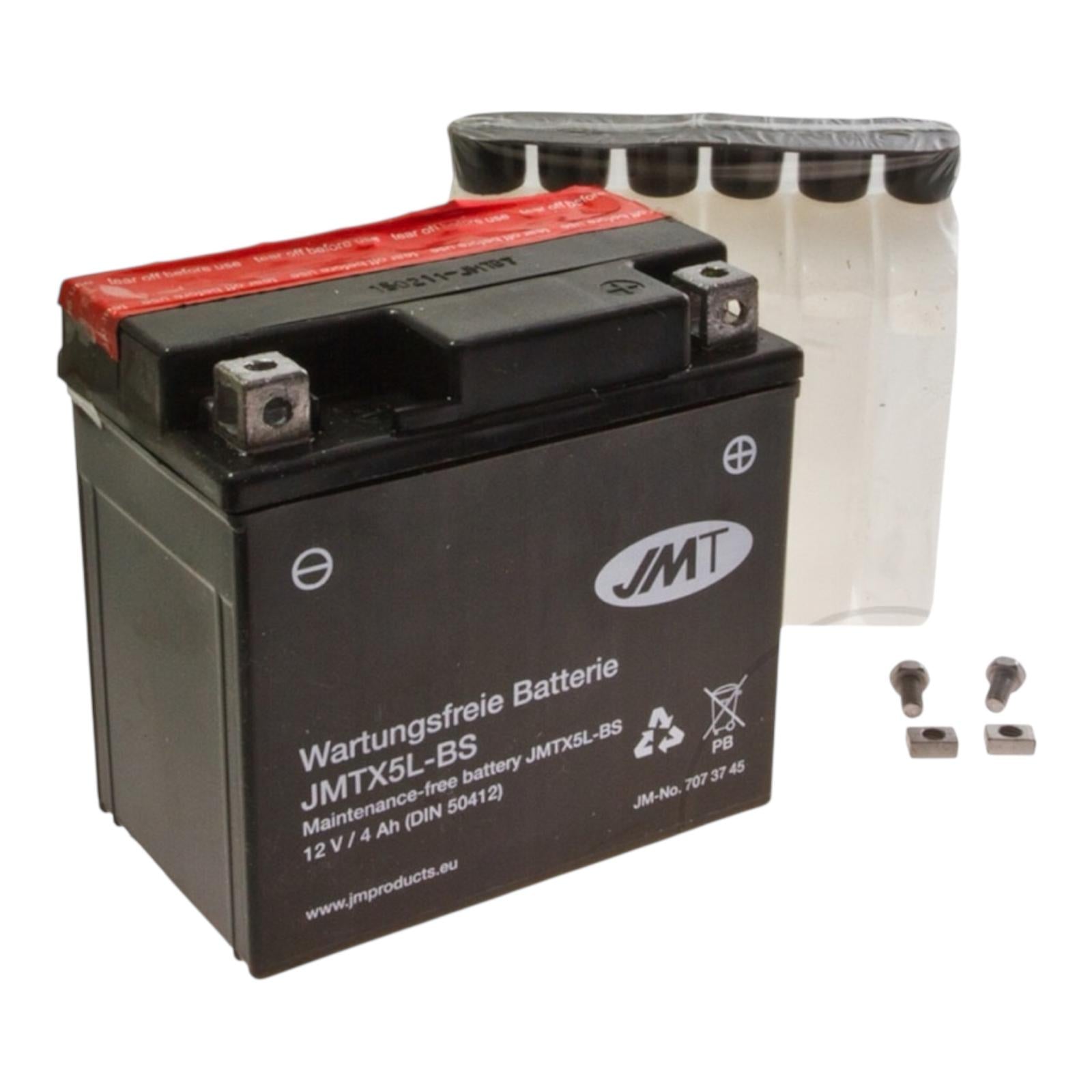 Batteria Moto JMT JMTX5L-BS 12V 4Ah - Senza Manutenzione - Acido Incluso