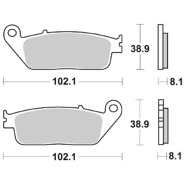 Pastiglie Freno SBS 627HS - 102,1x38,9x8,1mm - Honda, Triumph, Suzuki