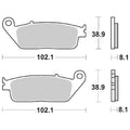 Pastiglie Freno SBS 627HS - 102,1x38,9x8,1mm - Honda, Triumph, Suzuki