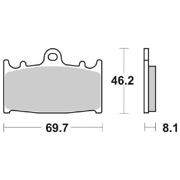 Pastiglie Freno SBS 631HS - 69,7x46,2x8,1mm - Kawasaki ZX-6R Ninja 600, ZX-7R Ninja 750, ZX-9RR Ninja 900, Suzuki RGV 250, Suzuki GSX/GSX-R, SV 1000