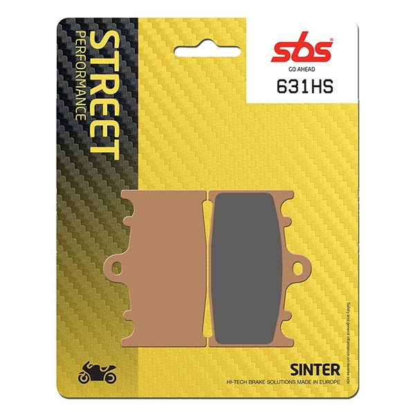 Pastiglie Freno SBS 631HS - 69,7x46,2x8,1mm - Kawasaki ZX-6R Ninja 600, ZX-7R Ninja 750, ZX-9RR Ninja 900, Suzuki RGV 250, Suzuki GSX/GSX-R, SV 1000