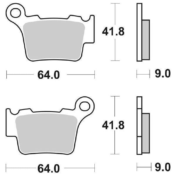 Pastiglie Freno SBS 791SI - Kit coppia 64x41,8x9mm - BMW G450 X, Husqvarna CR/WR 125, KTM EXC 250/300/450