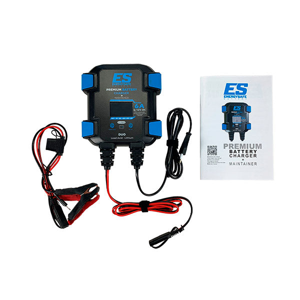 Caricabatterie Moto Energy Safe Premium Battery Charger 6A Duo 6V/12V - Lead Acid Lithium IP65