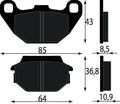 Pastiglie Freno TAKYAMA - PLATINUM SERIES COMPATIBILE KYMCO PEOPLE 125 250 ANT SYM JOYRIDE 125 200 HD