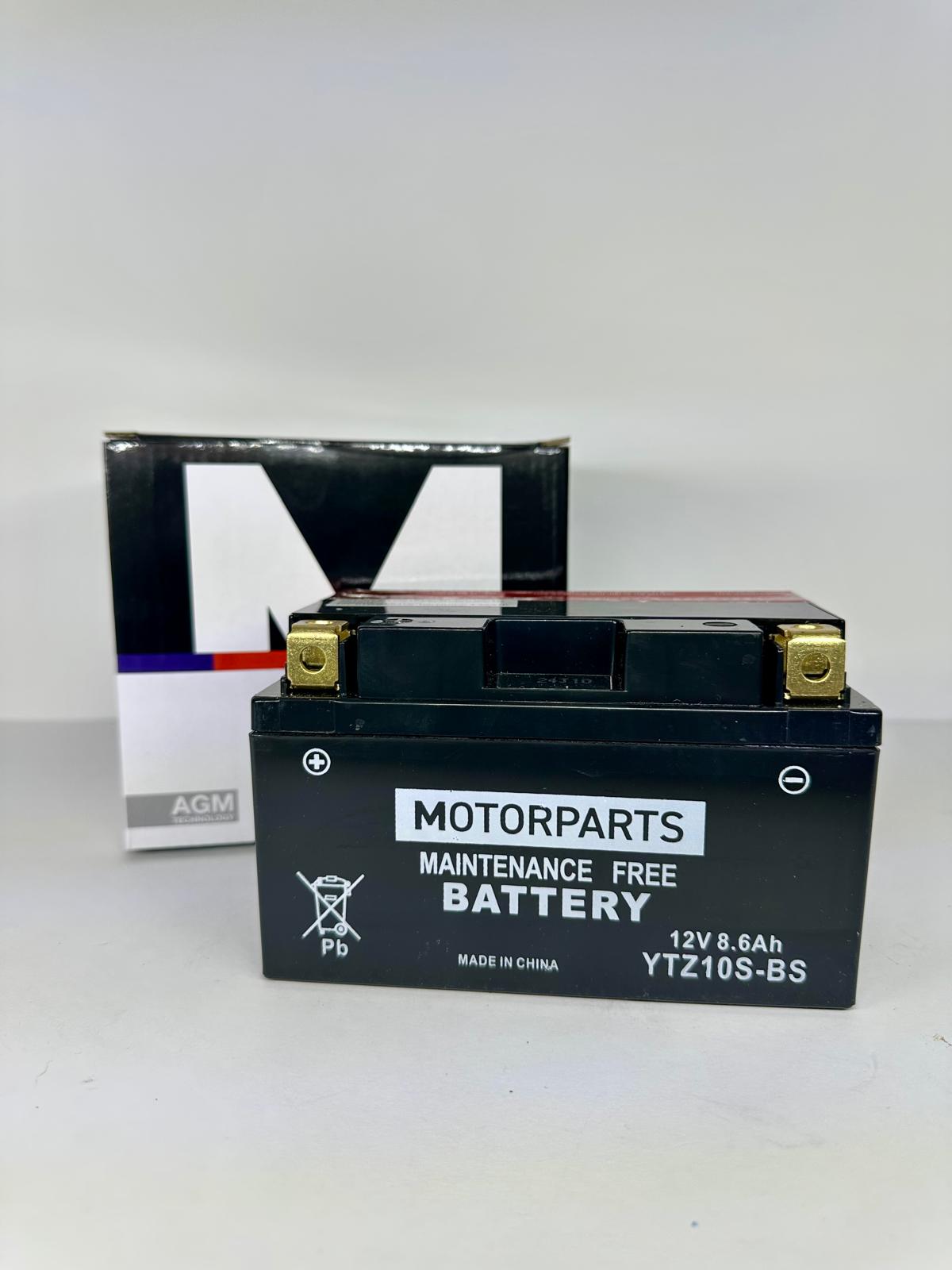 Batteria Moto Motorparts YTZ10S-BS AGM 12V 8,6Ah - Maintenance Free - Pronta all'Uso