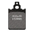 Pastiglie Freno EBC SFA186 - 31,5x51x5,5mm - Italjet Formula 50/80/125, LML Star 125/150 2T, Piaggio Skipper 125/150
