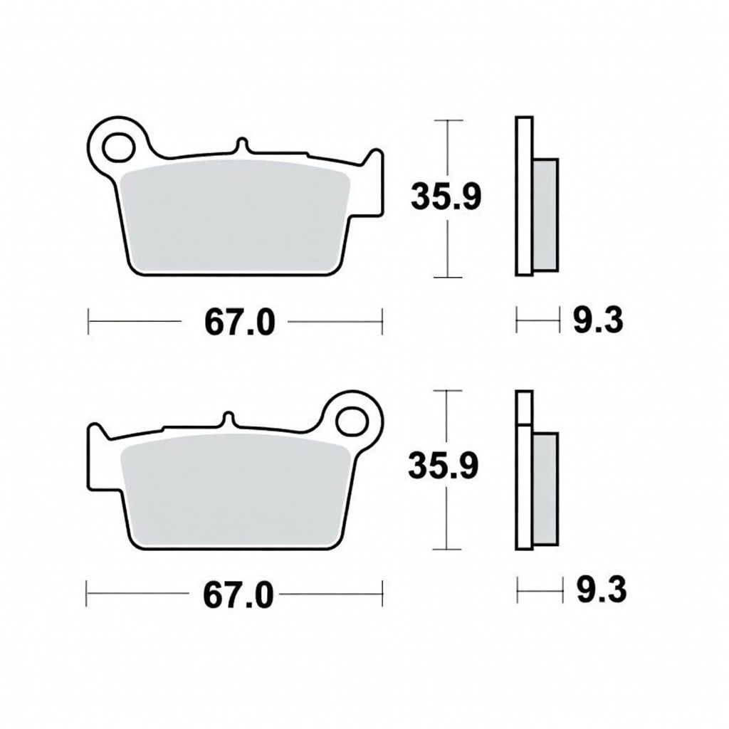 TRW Off Road Pastiglie Freno Posteriore 67x35.9x9.3mm MCB739EC